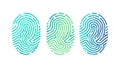 Three Fingerprints, Identity and Security Symbols, vector design Generative AI Royalty Free Stock Photo