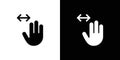 Three fingers horizontal scroll icon set vector illustration