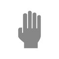 Three fingers up gray icon. Oath, victory gesture symbol Royalty Free Stock Photo