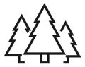 Three fir trees icon. Forest symbol. Conifer park sign Royalty Free Stock Photo