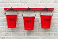 Three Fire Buckets Royalty Free Stock Photo