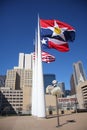 Three flags of City Hall Plaza Royalty Free Stock Photo