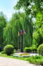 Three flags in the Park Royalty Free Stock Photo