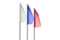 Three flags white red blue on a white background Royalty Free Stock Photo