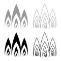 Three flame fire Burn bonfire 3 tongues icon outline set black grey color vector illustration flat style image Royalty Free Stock Photo