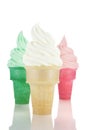 Three Flavors of Soft Serve Ice Cream Royalty Free Stock Photo