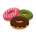 Three Flavour Donuts Royalty Free Stock Photo