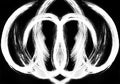 Three flexible arc lines create a harmonious balance composition in an abstract style energy meditation relax