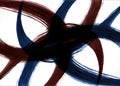 Three flexible arc lines create a harmonious composition in an abstract style energy meditation