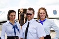 Three flight crew Royalty Free Stock Photo