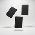 Three floating black tablets in midair Royalty Free Stock Photo