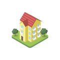 Three floor house isometric 3D icon