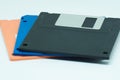 Three floppy disks or diskette Royalty Free Stock Photo