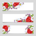 Three floral banners.