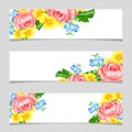 Three floral banners.