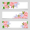 Three floral banners.