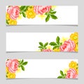 Three floral banners.