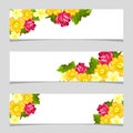 Three floral banners.