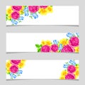 Three floral banners.