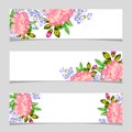 Three floral banners.