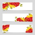 Three floral banners.