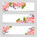 Three floral banners.