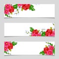 Three floral banners.