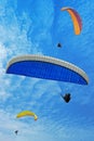Three flying parachutes Royalty Free Stock Photo