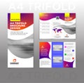 A4 three-fold brochure vector design templates