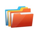 Three folders with paper Royalty Free Stock Photo