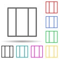 three folding window multi color style icon. Simple thin line, outline  of web icons for ui and ux, website or mobile Royalty Free Stock Photo