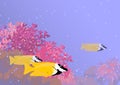 Three Foxface Rabbitfish among the corals