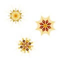 Three fractal stars on white