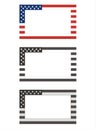 Three frames in the colors of the American flag. Vector Illustration