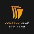 three free triangle yellow and orange color logo,vector illustrator Royalty Free Stock Photo