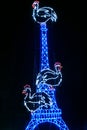 Three French Hens in holiday lights