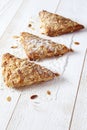 Three French puff with ground almonds