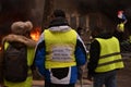 Three French Yellow Vest Protestors at a Demonstration in Paris