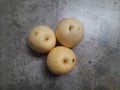 Three Fresh Asian Pears: A Delicious Fruit Royalty Free Stock Photo