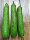 three fresh cucumbers to make a salad Royalty Free Stock Photo