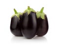 Three Fresh Eggplant on white Royalty Free Stock Photo