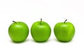 Three Fresh Green Apples Royalty Free Stock Photo