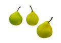 Three fresh green pears.