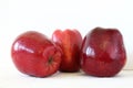 Three Fresh red apples on white background Royalty Free Stock Photo