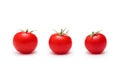 Three Fresh Red Cherry Tomatoes Isolated on White Royalty Free Stock Photo