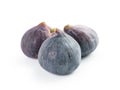 Three fresh ripe figs isolated on white Royalty Free Stock Photo