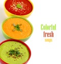 Three fresh soups Royalty Free Stock Photo