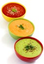 Three fresh soups Royalty Free Stock Photo