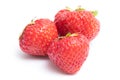 Three fresh strawberries isolated on white background Royalty Free Stock Photo
