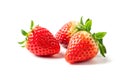 Three fresh Strawberry isolated on white background. fruits Royalty Free Stock Photo